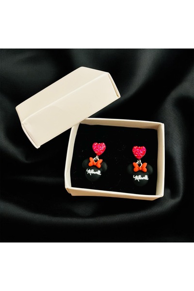 1PARÇAMAVİ Minnie mouse Şeffaf görünmez klipsli deliksiz çocuk küpesi