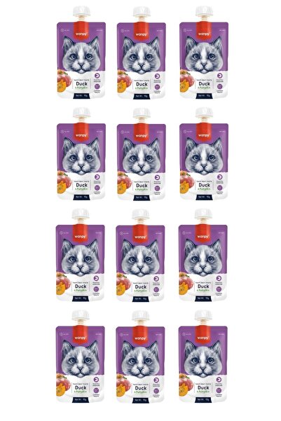 Wanpy Taze Ördekli & Balkabaklı Kedi Et Ezmesi 90 Gr. X 12 Adet