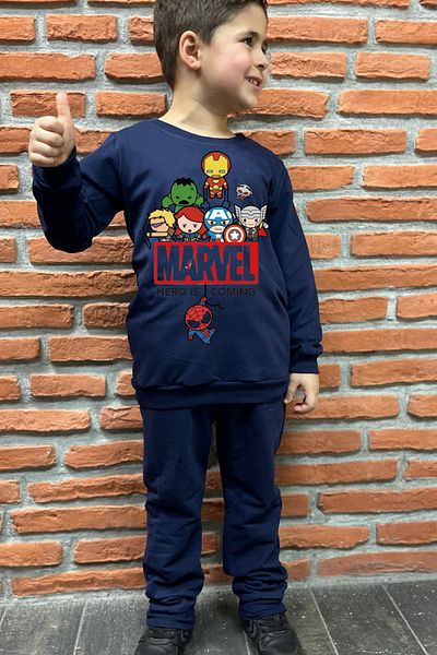 endudu Marvel Spider-Man Printed Children's 2-Piece Cotton Kindergarten-Nursery Set