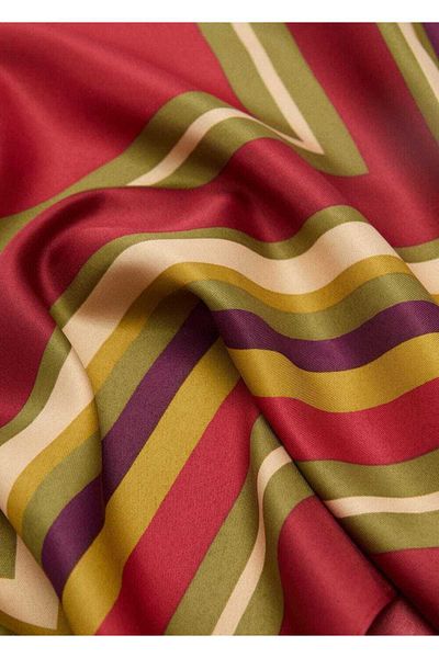 MANGO Woman Geometric Patterned Scarf