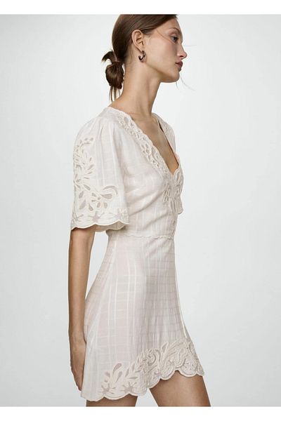 MANGO Woman Embroidered Short Dress