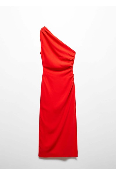 MANGO Woman Yan yırtmaçlı asimetrik elbise