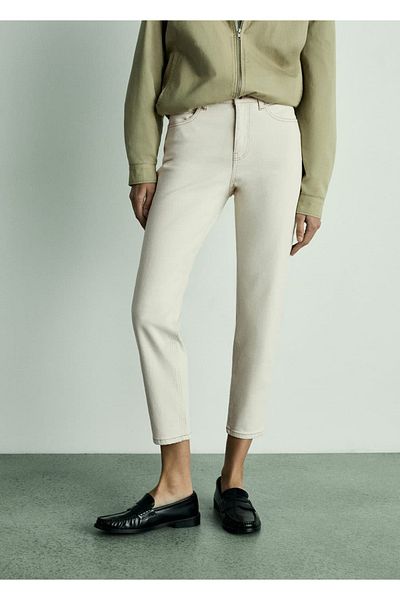 MANGO Woman Ψηλόμεσο Jean παντελόνι Newmom Comfort