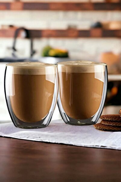 Berdina Home 2 قطعة كوب مزدوج الجدار 200 مللي للمنزل والمكتب فنجان شاي كوب تق...