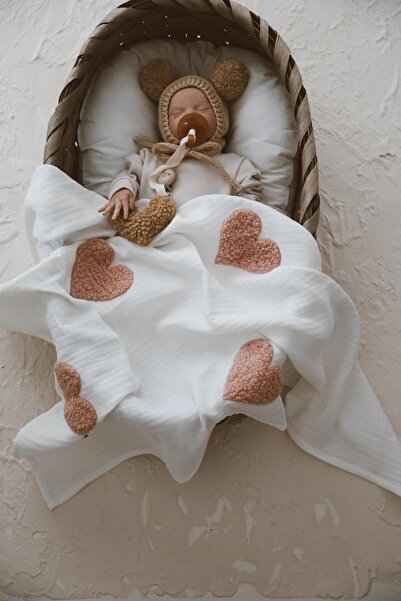 dery baby TAŞIMAK SİHİRDİR بطانية تيدي ذات أربع طبقات من الموسلين على شكل قلب