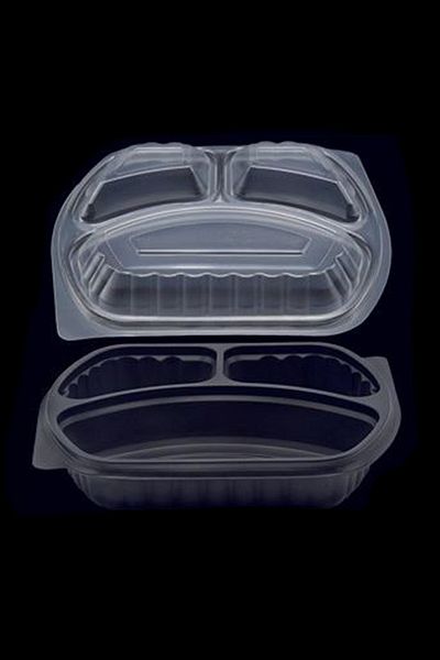 TiriStore Tiri Store - 50 Black 3-Eye Food Containers