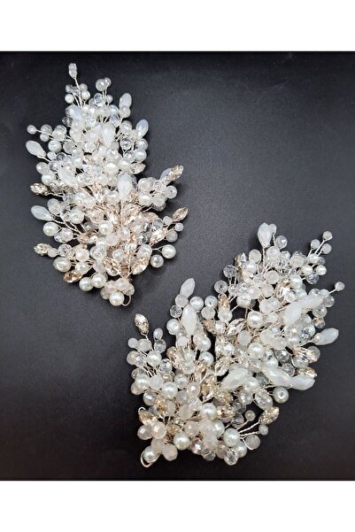gelin Double Jewelled Hairpin, Design Bridal Hair Accessory, Double Side Hairpin