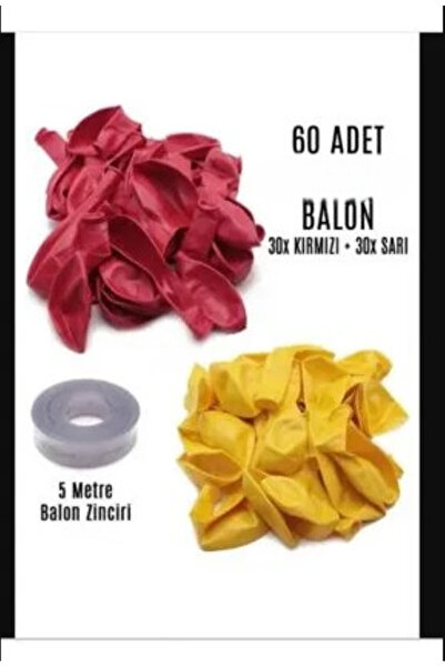 PartAntalya SARI KIRMIZI Karışık  Balon ve 5 Metre Balon Zinciri
