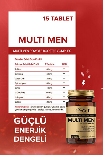 Lifecell Multı Men Power Booster Complex | Multimen More Energy ( Erkeklere Özel Performans Arttırıcı )
