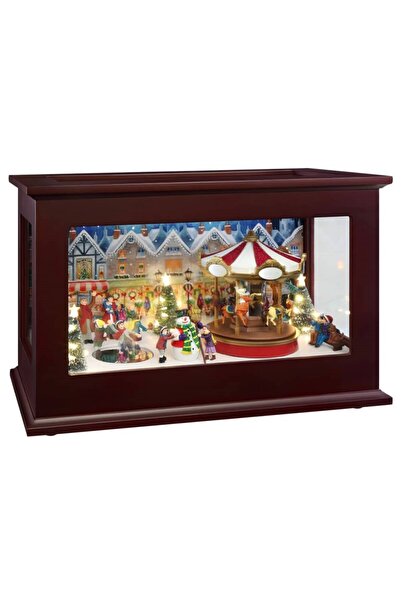 Tahtakale Hobi Heirloom Işıklı ve Animasyonlu Müzik Kutusu Yılbaşı Dekoru 33x24 cm