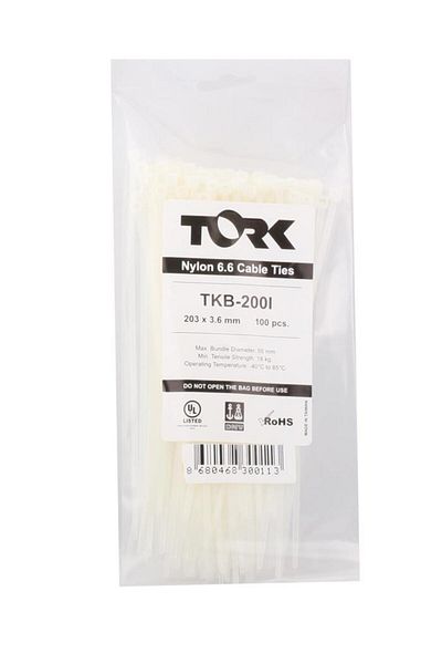 TORK Trk-300-7.5Mm White 100Pcs Cable Tie