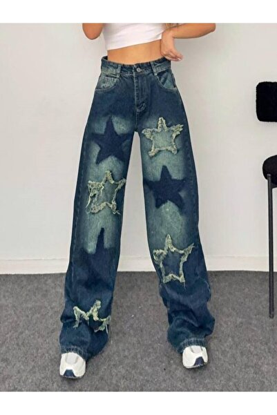 EDVESS Y2K BAGGY STAR JEAN PANTALONI POCKET
