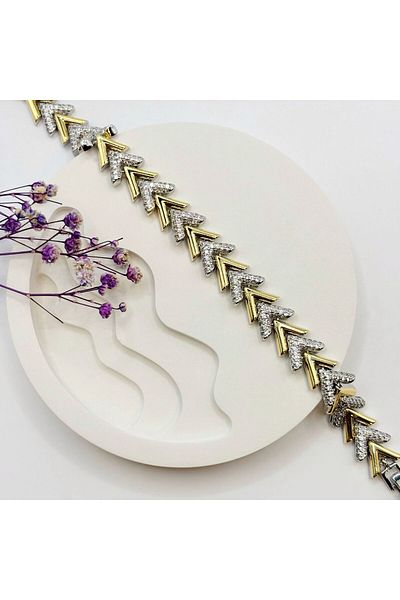 Swan Jewelry Goldera Two Colors Spike Bracelet