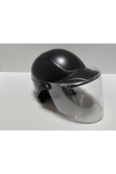 Leos -SİPERLİKLİ JOKEY KASK-SİYAH RENK-YERLİ ÜRETİM-MOD1
