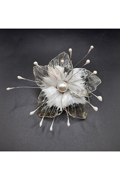 gelin Şeffaf taraklı toka, gelin saç aksesuarı, çiçekli toka