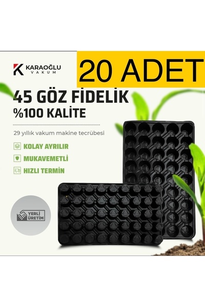 KARAOĞLU VAKUM AMBALAJ Fide Viyol 20 Adet 45 Göz Fide Viyolü Fidelik Fide Alt...