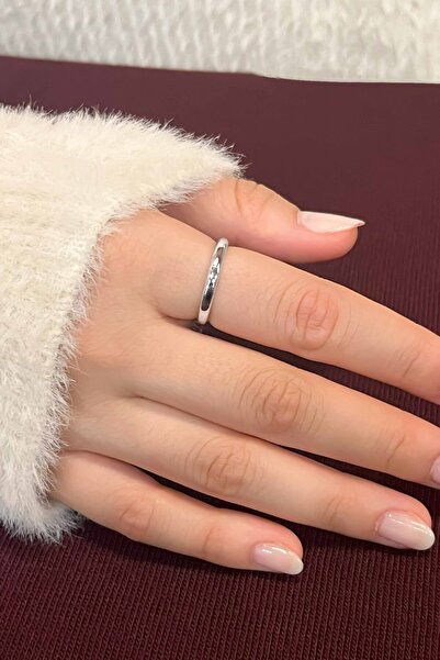 TREND COLLECTİON Sade Zarif Alyans Model Ayarlanabilir Gümüş Kadın Yüzük