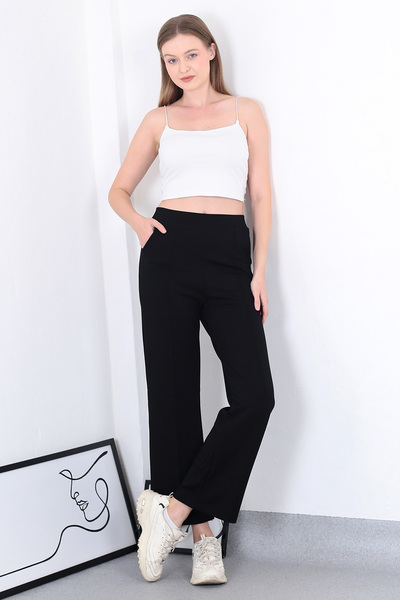 Lamirella Women's Modal Fabric High-Waisted Stretchy Wide Leg Palazzo Pants Thick Winter