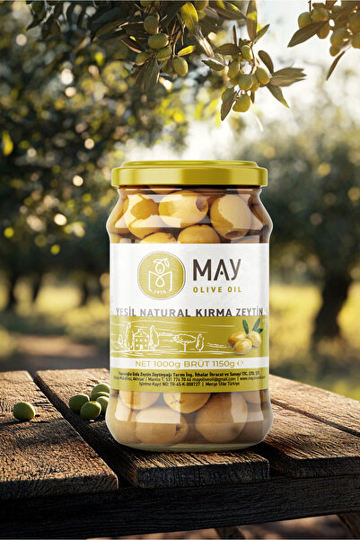 Doğal Yeşil Kırma Zeytin - 1KG | MAY Olive Oil