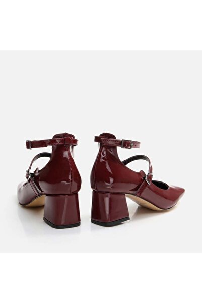 Yaya by Hotiç Mary Jane Claret Red - Women's Thick Heeled Pedestrian