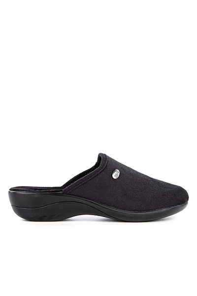 Muya Darcie Black Anatomical House Slippers - Gel Supported Heel Spur