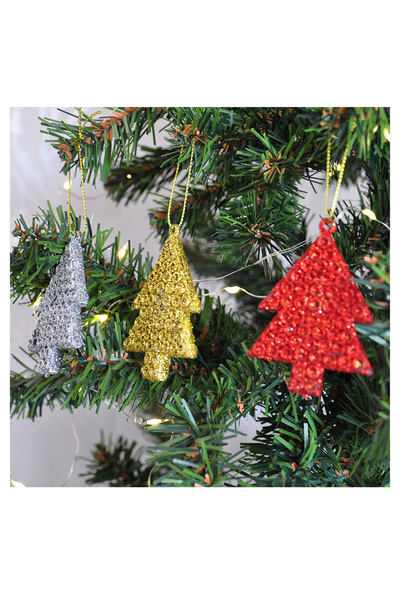 kidspartim Новорічна прикраса для ялинки - Ялинка, 3 шт., 7 см
