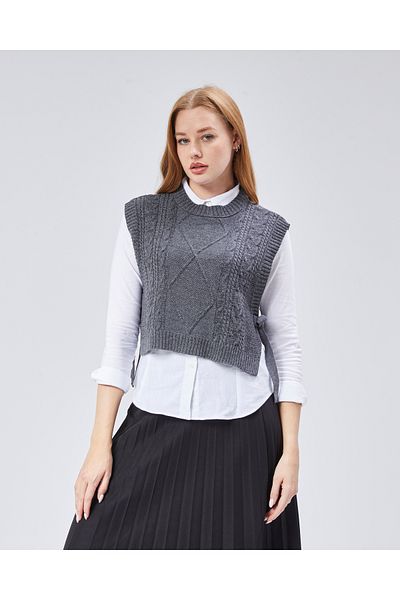 MA ananas Side Tie Hair Braid Sweater