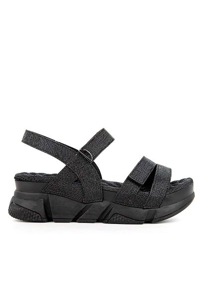 Muya Olimba Women's Black Sandals - Anatomical Sole, Heel Spur