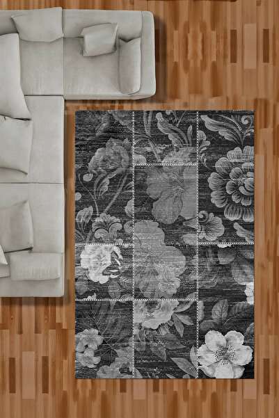 Viyana Home Dijital Baskılı Kaymaz Taban Yıkanabilir Patchwork Desen Yolluk M...