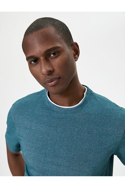 Koton Μπλουζάκι με κοντό μανίκι Viscose Blend Crew Neck