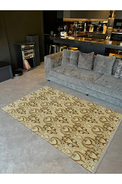 Rugs Modern Halı Συλλογή Βαρκελώνης με μπεζ θέμα και μοτίβα λουλουδιών, vinta...
