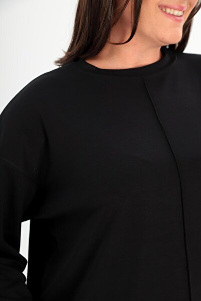 Ebsumu Women's Plus Size Premium Sho Fabric Spanish Leg Stylish Black Tracksuit Set