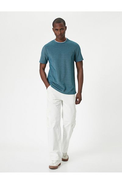 Koton Μπλουζάκι με κοντό μανίκι Viscose Blend Crew Neck