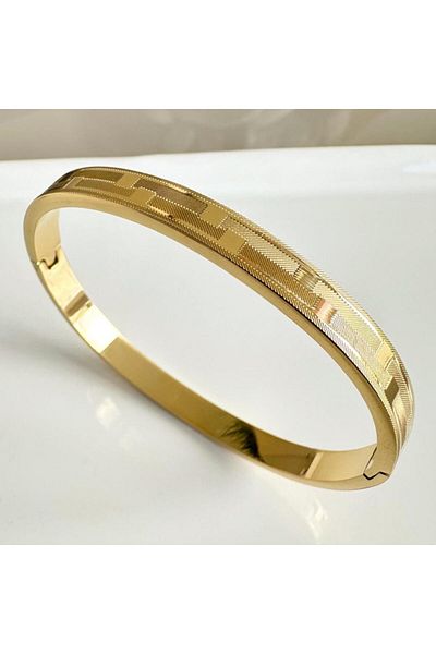 OQQO Geometric Greek Steel Women's Bracelet