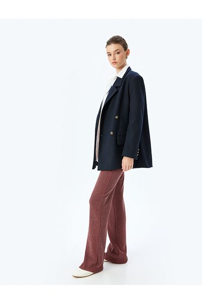 Koton Strukturierte Hose mit weitem Bein und Standard-Taille