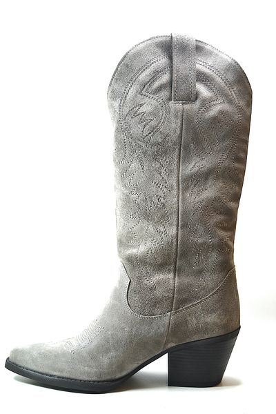 Onlo Ayakkabı Onlo Shoes KV.01 Γυναικείες καουμπόικες μπότες με κέντημα από γνήσιο δέρμα