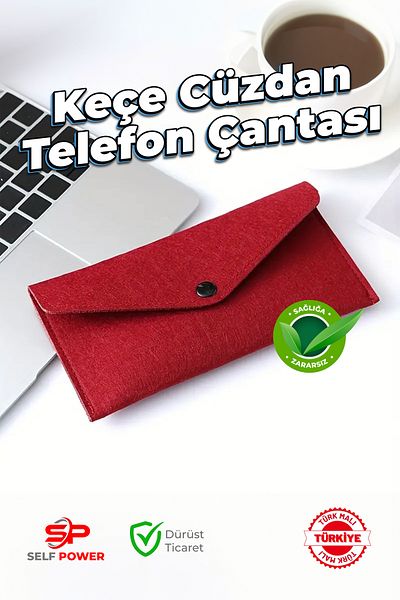Self Power Lightweight Wear-Resistant Simple and Fashionable Travel Storage and Arrangement Felt Mobile Phone Wallet&Purse