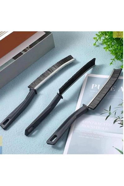 DİLAHOME 3 Pieces of Multi-Purpose Fine Cleaning Brush - Bathroom Kitchen Sink Detail Cleaning Brush Between Joints