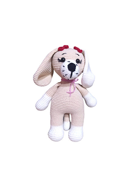 Amigurumi Organik el yapımı oyuncak  Bej Renkli Köpek Bebek