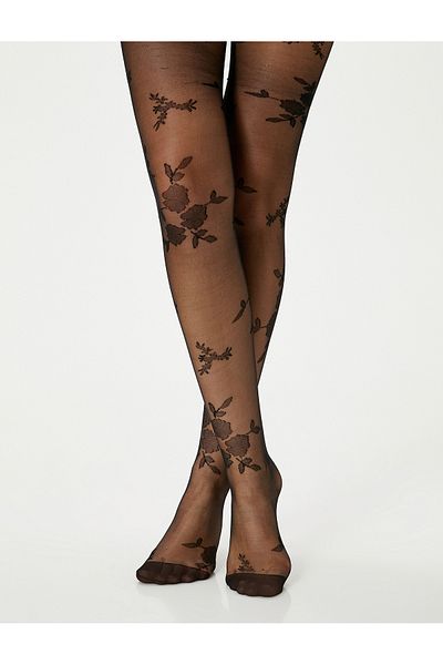 Koton 15 Den Pantyhose Floral Patterned Socks