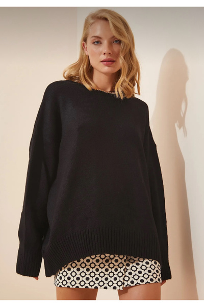 LUSHİGO Regular Fit cu guler rotund exra lână moale Pulover de damă oversize ...