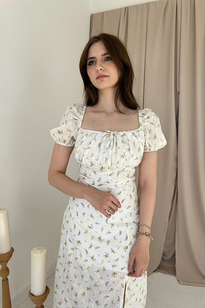 HELİS BUTİK Yellow Dress with Embroidery Detail