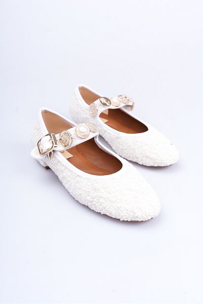 Liza Shoes Balerini de pluș cu cataramă cu o singură curea pentru femei A016-K1950