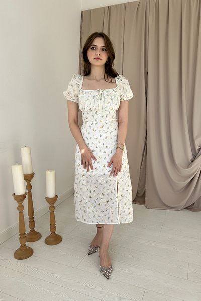 HELİS BUTİK Yellow Dress with Embroidery Detail
