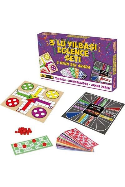 OYUNKAFASI 3'lü Yılbaşı Eğlence Seti 3 Çeşit Oyun Bir Arada