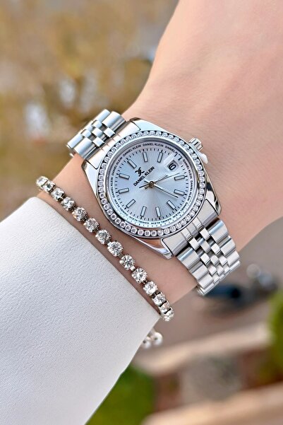 Daniel Klein Gri Renk Ayarlanabilir Kordonlu Garantili Kadın Kol Saati ve Bileklik