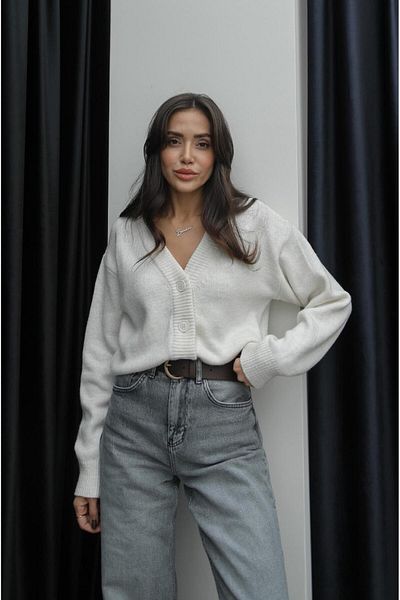 Havoş Ecru Devon V-Neck Cardigan
