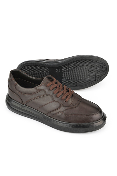 Ziya Ανδρικό Sneaker από γνήσιο δέρμα - 143423Z71 Καφέ