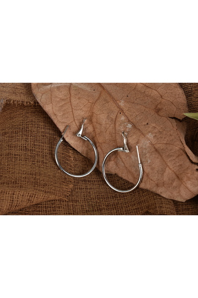 BoJo Yuvarlak Halka Gümüş Renk Küpe