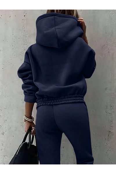 Modayakamoz Women's Long Sleeve Hooded Bottom and Top Two Thread Hooded Tracksuit Set